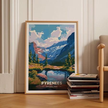 Pyrenees National Park France Spain Mountain Wall Art, Unframed Paper Poster 11x14in