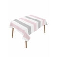 thumbnail image 2 of Pink Grey Striped Tablecloth Rectangle Table Cloth 52x70, Waterproof Tablecloth Outdoor Table Cloth, Geometric Vertical Stripes Minimalist Washable Table Cover for Kitchen Dinning Party, 2 of 8