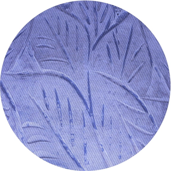 Ahgly Company Indoor Round Patterned Denim Blue Area Rugs, 8' Round