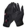 thumbnail image 1 of GOOHOCHY Guantes de invierno cálidos con forro polar para pantalla táctil, para mujer, hombre y adulto, resistentes al viento, de dedos completos, color negro/grande., 1 of 8