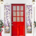 thumbnail image 2 of zhangmingg Easter Porch Banner Large Outdoor Decoration for Front Door Spring Holiday Welcome Sign 12x71 Inch Purple Egg Design, 2 of 7