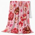 thumbnail image 2 of Heart Gift Boxes With Roses And decorative motif, Soft Flannel Blanket with Romantic decorative motif Collage Print, Housewarming Gift and Home Decor for Bedroom and Living Room, 2 of 7