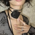 thumbnail image 5 of Fashion Rose Flower Choker Necklace Neckband Clavicle Chain Necklace Jewelry--Wine red-Product code 36774 Wine red, 5 of 5