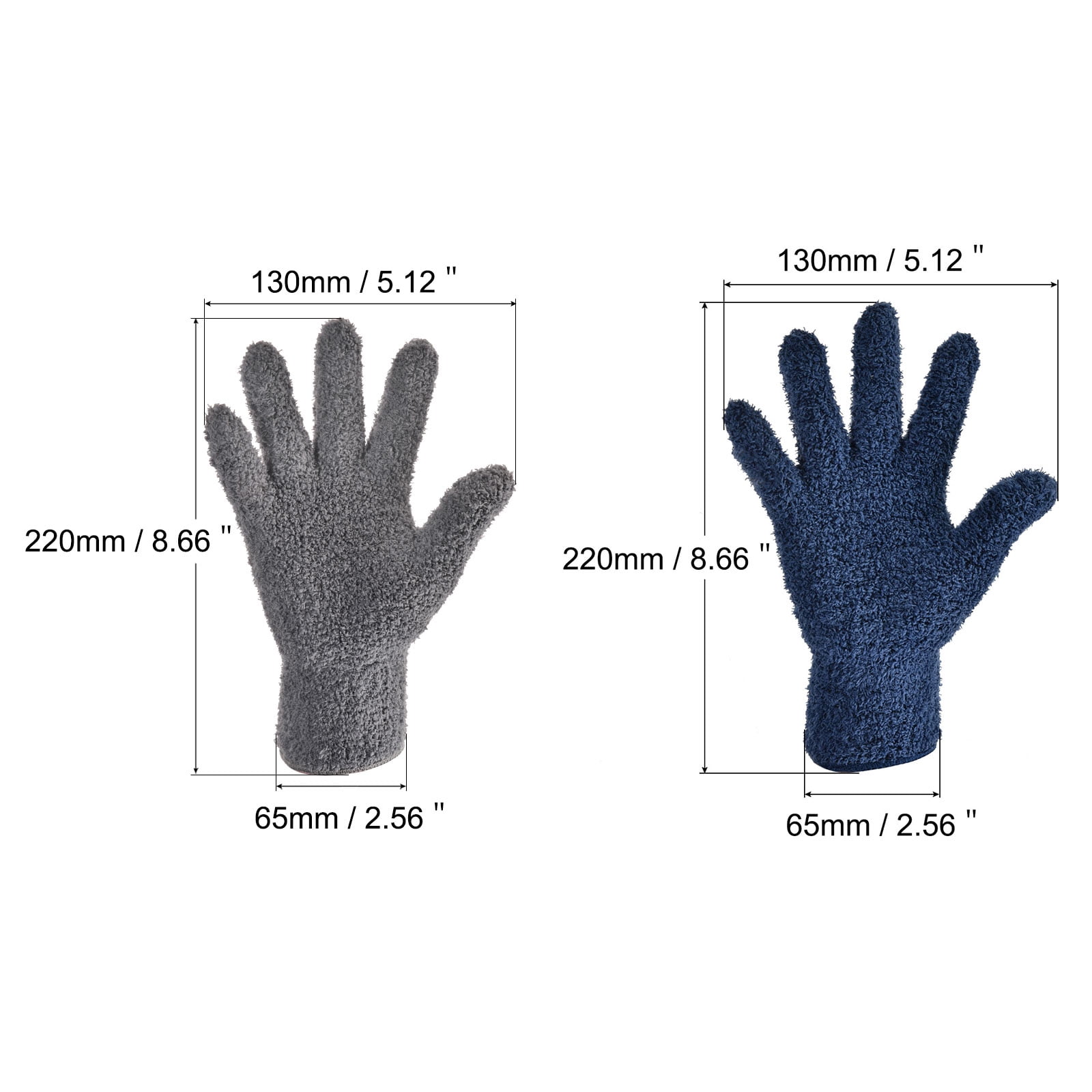 MIG4U Microfiber Gloves - Dusting Gloves for House Cleaning - Washable Blind Cleaner Duster Tool (Navy,S/M)