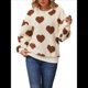 thumbnail image 2 of Sudadera Holgada de Larga con Cuello Redondo y Estampado de Corazón de Peluche para Mujer, para Otoño e Invierno. Amor Caqui M, 2 of 10