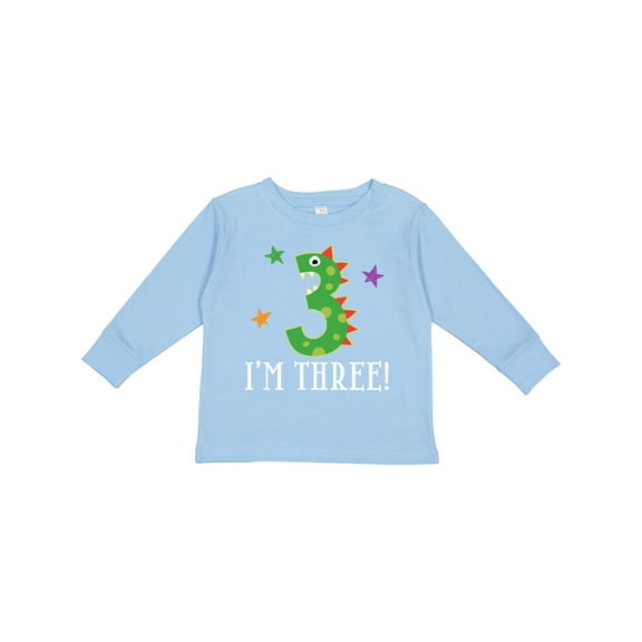 Inktastic 3rd Birthday Dinosaur Party Boys or Girls Long Sleeve Toddler T-Shirt