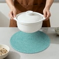 thumbnail image 4 of Unique Bargains 4Pcs Round Woven Table Placemats Green 13x13inch, 4 of 5