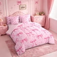 thumbnail image 2 of Erosebridal Dreamy Princess Bowknot 7-Piece Bedding Comforter Set For Girls,Pink Stars Pattern King Bedding Sets For Kids,Pink Reversible, 2 of 7
