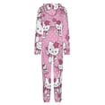 thumbnail image 5 of Hello Kitty Unisex Onesie Pajamas Zipper Jumpsuit Hooded One Piece Sleepwear for Family Mens Womens, 5 of 8