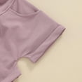 thumbnail image 5 of WIBACKER Toddler Baby Boy Summer Outfit Infant Girl Clothes Auntie Bestie Short Sleeve T-Shirt Casual Rolled Shorts Set, 5 of 8