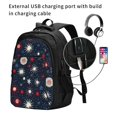 thumbnail image 3 of Travel Shoulder Computer Backpack 18 X 13.4 X 8.3in With Usb Cable And Music Jack Multi-Space Pocket Independence Day Theme Star (7), 3 of 7