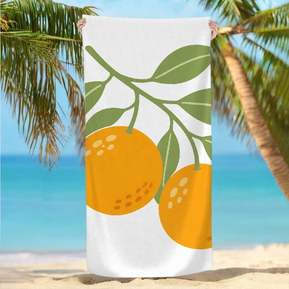 RKSupls Simple Orange Pair Oversized Microfiber Beach Towel - Ultra-Soft Microfiber Machine Washable, Ideal for Bathroom beach yoga 30x60 in