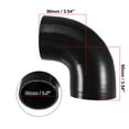 thumbnail image 3 of 89mm 3.5" ID 90 Degree Elbow Engine Silicone Hose Black for Car Intercooler Intake Piping with 2 Pcs Clamps, 3 of 6