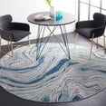 thumbnail image 2 of SAFAVIEH Meadow Joey Wavy Marble Area Rug, Blue/Grey, 6'7" x 6'7" Round, 2 of 8
