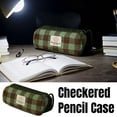 thumbnail image 6 of Fashion Large Pencil Case with Plaid, Big Capacity Pencil Pouch Pen Bag with Compartment, Portable Canvas Stationery Organizer with Zipper, Cute Aesthetic Supplies for Teen College, 6 of 6