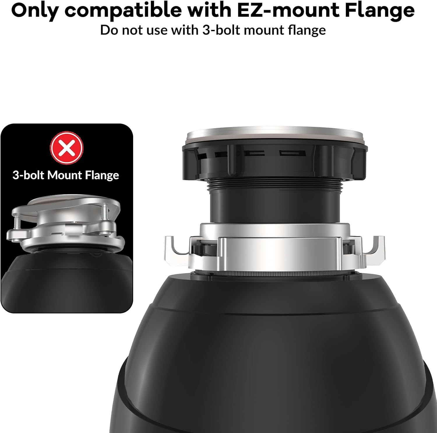 Garvee 3/4 HP Garbage Disposal with Air Switch, 4-Stage Grinding, 3500 RPM, Quiet Food Waste Disposer, Stainless Steel & ABS, for Kitchen, Matte Black