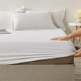 100 Cotton Fitted Bed Sheet with Elastic Band Solid Color Antislip