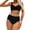 Black, variant on Women's Bikini High Waisted Swimsuit Two Piece Set with Removable Padded Bra and Skirt Modest Bathing Suit for Beach Pool Vacation, Black XXL