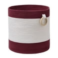 thumbnail image 3 of Cesta tejida para guardar ropa, ropa de bebé, juguetes, ropa y mascotas. rojo y blanco, 3 of 9