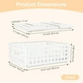 thumbnail image 2 of SAYEEC 2 Pack Mini Foldable Plastic Baskets for Organizing Collapsible Crate with Handle Stackable Storage Bin Small Storage Container Box Caddy Desk Drawer Organizer for Home Office Classroom (White), 2 of 7