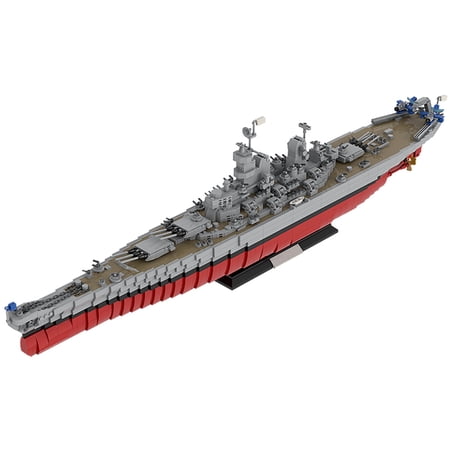MOC Lowa-Class WW2 Military Warship Building Blocks Set USS Soldier Battle Ship Simulation Boat Model Toy for Adult Kid Xmas Gift