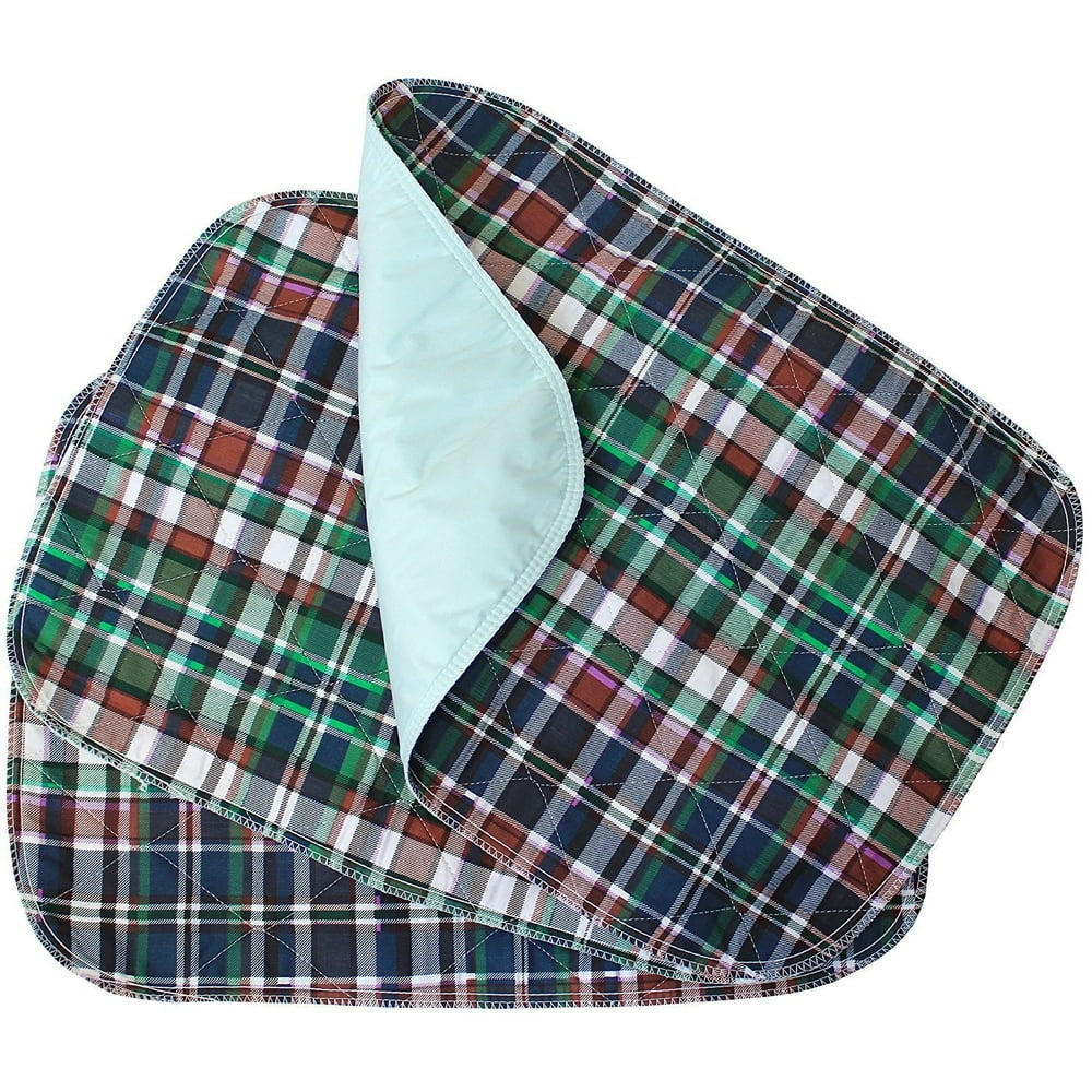 Platinum Care Pads 2 PACK Plaid Small Washable Chair Pad Bed Pad