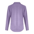 thumbnail image 4 of IMENGL Long Sleeve Shirts for Women Casual Linen 2026 Loose Fit V Neck Button Down Cute Solid Summer Beach T-Shirt Soft Women's Basic Tee Long Sleeve Tops,Purple, 4 of 8