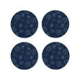 thumbnail image 2 of Balery 4 Pcs Snowflake Dark Blueleather Coasters Set, Drink Table Cup Coasters For Living Room Kitchen Coffee Decor, 2 of 9