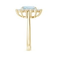 thumbnail image 3 of ANGARA Natural Cushion 1.85 ct Aquamarine Ring with Diamond Floral in 14K Yellow Gold for Women (Size-9x7mm) | March Birthstone, Anniversary, Jewelry Gift for Women | Natural Aquamarine Ring, 3 of 10