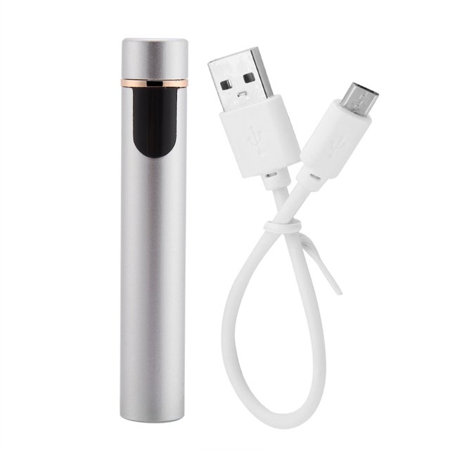Mini encendedor de cigarrillos eléctrico a prueba de viento con sensor táctil recargable por USB (plateado)