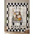 thumbnail image 4 of Fall Shower Curtain Gnome Pumpkin Truck Shower Curtains for Bathroom Thanksgiving Decor, Waterproof Polyester Shower Curtain Set with Hooks, Extra Long 72" x 78" Black White Plaid, 4 of 6