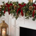 thumbnail image 5 of Snowflake Beads Christmas Ornaments for Tree Wreath Mantel Fireplace Home Holiday Party Hanging Decor, 5.9in Plastic Metal Pendant for Winter Window Garland Festive Decor, Christmas Wreath, Silver, 5 of 6