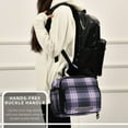 thumbnail image 6 of 6L Leakproof Lunch Tote with Thermal Lining Lunch Bag Picnic Cooler Bag Light Purple Tartan, 6 of 9