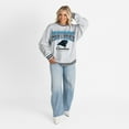 thumbnail image 3 of Women's Gameday Couture Ash/Black Carolina Panthers Oversized Gridiron Drive Ringer Stripe Sweatshirt, 3 of 6