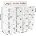 thumbnail image 3 of 12 Slots Acrylic Clear Cell Phone Locker Box with Door Locks and Keys, Wall-Mounted Cell Phones Storage Cabinet Pocket Storage Locker Box for Classroom Office, 3 of 9