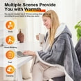 thumbnail image 5 of Heated Wearable Blanket Hoodie, Flannel Sherpa Fleece Blanket Sweatshirt for Adults Women Men, 5 of 5