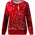 thumbnail image 3 of GHSDFBB Chandails de Noël pour Femmes Mode Loisirs Imprimé Graphique Manches Longues Hauts Mignons Chandail en Molleton Col Rond Cadeau de Noël, 3 of 4