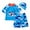 Sky Blue, variant on WOYY Little Boys 3-Piece Swimsuit Cartoon Short Sleeve Rash Guard Bathing Suit with Hat