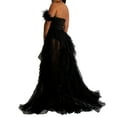 thumbnail image 6 of Oplxuo Women's Sexy Strapless Tulle Maxi Dress with Slit, Mesh See Through Corset Tube Sheer Cocktail Party Dresses, 6 of 6