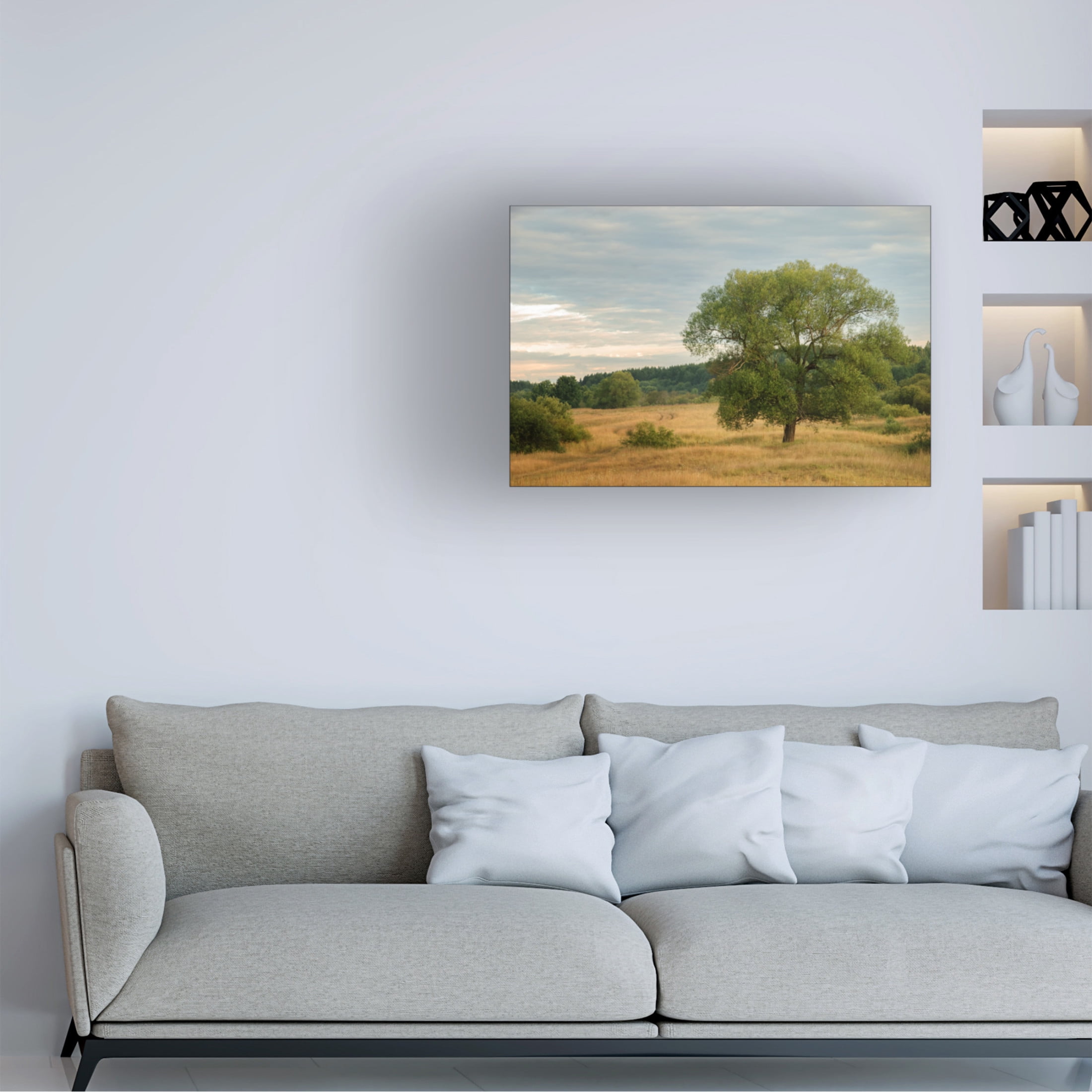 Canvas Wall Art - Yury A Melnikov 'A Summer Day In The Floodplain Of A Northern River' Wall Art for Living Room, Bedroom, or Office Décor by Trademark Fine Art - 19 x 12 Inches