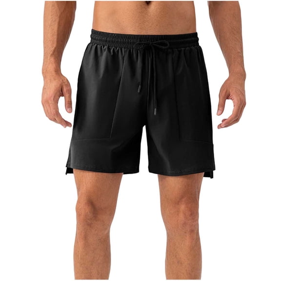 Yievot Mens Athletic Shorts 5 Inch Quick Dry Elastic Waist Drawstring Gym Running Workout Shorts with Pockets