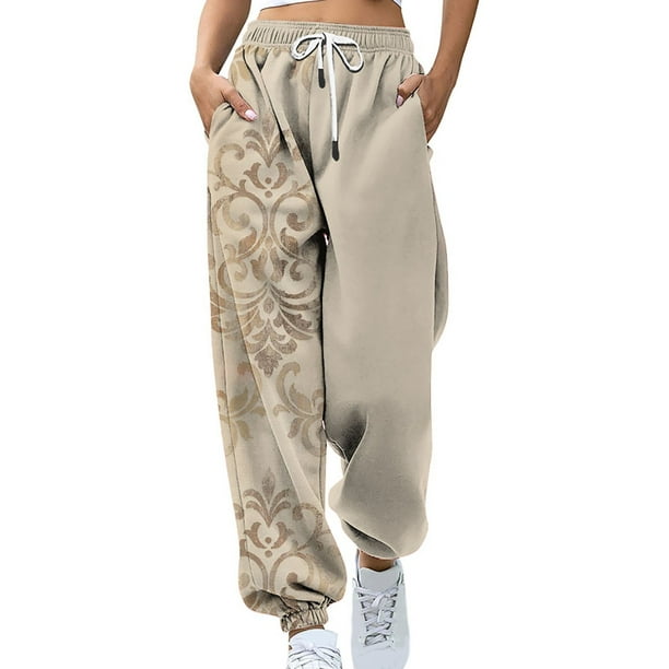 jovati Womens Summer Pants Lightweight Womens Fashion Summer Solid Casual  Pocket Elastic Waist Long Pants