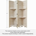 thumbnail image 3 of Room Divider with Shelves, 5.6 Ft Tall Folding Wood Screen with Double Hinges for Home Office Bedroom Hotel Decoration (4 Panels, White-Washed), 3 of 8