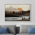 thumbnail image 3 of PixonSign Framed Canvas Print Wall Art Sunset Mountain Range River Nature Wilderness Digital Art Wood Panel Landscape Farmhouse/Country Relax/Calm/Cozy Geometric Abstract - 16"x24" White, 3 of 5