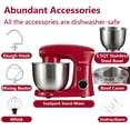 thumbnail image 4 of SeaSpark 3in1 Stand Mixer, Tilt-Head 10-Speed Kitchen Electric Stand Mixer, 5.5 QT Food Mixer with Dough Hook, Beater, Whisk, Red, 4 of 8