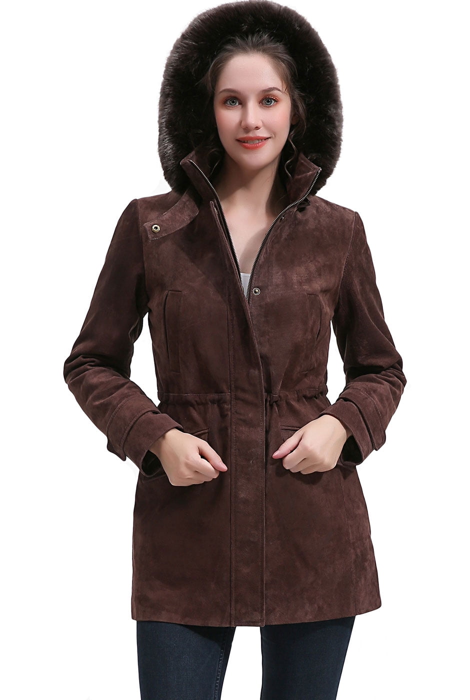 Regular & Plus Size & Petite BGSD Women Mariel Wool Blend Hooded Long Coat 