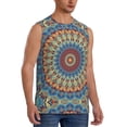 thumbnail image 2 of Balery Round Mandala Men's Sleeveless Muscle Shirts Workout Tank Top, Moisture Wicking, Odor Protection-3X-Large, 2 of 8