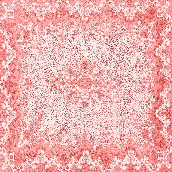 Ahgly Company Machine Washable Indoor Square Oriental Red Traditional Area Rugs, 3' Square