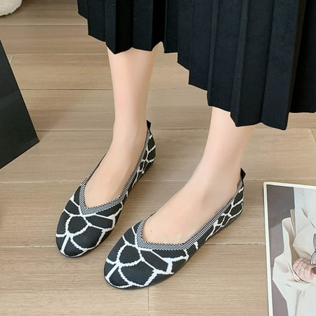 

PhoneSoap Fashion Autumn Women Casual Shoes Flat Bottom Round Toe Mesh Breathable Comfortable Snake Pattern White