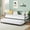 Black, variant on Twin Size Daybed Frame Heavy Duty Metal Slats Mattress Foundation Platform Sofa Bed with Headboard for Bedroom, Black